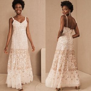 Needle & thread sequin patchwork cami gown